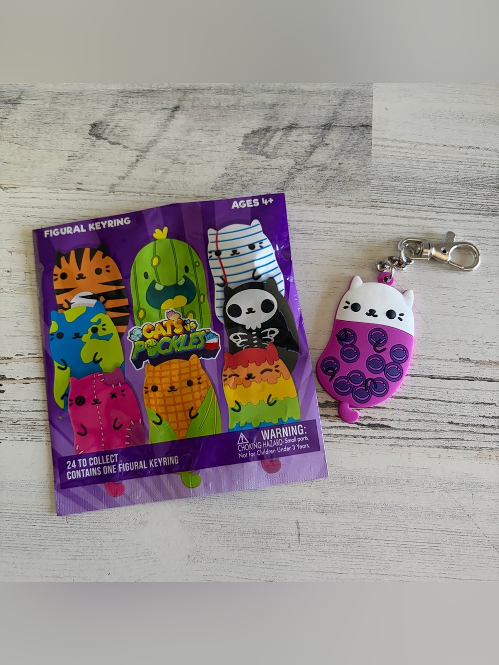 Cats vs Pickles Boba Keychain NEW